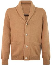 Herno - Truien & Vesten ,Bruin ,Kasjmier Cardigan Met Knopen - Lyst
