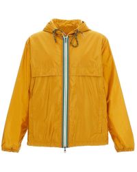 Moncler - Jassen ,Geel ,Nylon Nidge Hooded Zip Jacket - Lyst