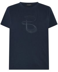 Bruuns Bazaar - Tops ,Blauw ,Katoen Sky Captain Klassiek T-Shirt Met Print - Lyst