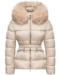 Moncler - Moncler Boed Kurze Daunenjacke Mit Kapuze Und Shearling-Besatz, Damen, Größe - Lyst