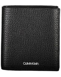 Calvin Klein - Accessoires ,Zwart ,Leer Leren Portemonnee - Lyst