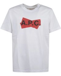 A.P.C. - Tops ,Wit ,Katoen Scotch Rouge T-Shirt - Lyst