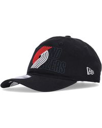 KTZ - Accessoires ,Zwart ,Katoen Portland Trail Blazers Gebogen Klep Pet - Lyst