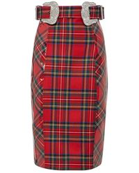 Philipp Plein - Rokken ,Rood ,Wol Short Skirt Tartan - Lyst