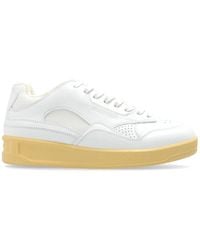 Jil Sander - Schoenen ,Wit ,Leer Sportschoenen Met Logo - Lyst