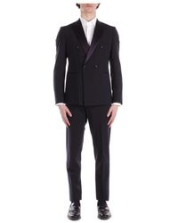Emporio Armani - Kostuums ,Zwart ,Wol Dubbelbreasted Jas Met Broek Set - Lyst