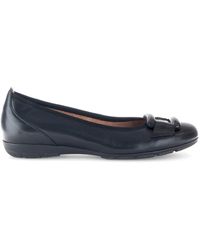 Gabor - Schwarze glatte lederballerinas - Lyst