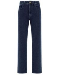 Jacob Cohen - High waist baumwolljeans mit monogramm-patch - Lyst