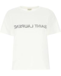 Saint Laurent - Reverse Logo T-shirt - Lyst