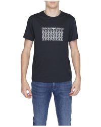 Emporio Armani - Schwarzes baumwoll t-shirt frühling/sommer print - Lyst