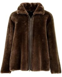 Aspesi - Chiusura frontale con pelliccia - Lyst