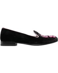 SCAROSSO - Lady Nolita Schwarze Samt-Loafer - Lyst