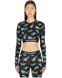 Rabanne - Top de manga larga con estampado floral - Lyst