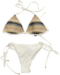 Miss Bikini - Driehoek Bikini Set Met Vetersluiting Details - Lyst