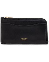 COACH - Accessoires ,Zwart ,Leer Leren Kaarthouder - Lyst