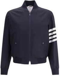 Thom Browne - Moderne Wollen Jas Met Geribbelde Details - Lyst