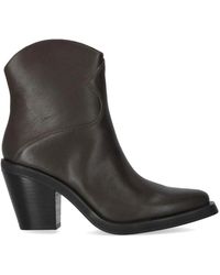 Ash - Schoenen ,Bruin ,Leer Texaanse Stijl Leren Enkellaars - Lyst