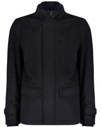 Herno - Jassen ,Blauw ,Wol Elegant Jas Met Zakken - Lyst