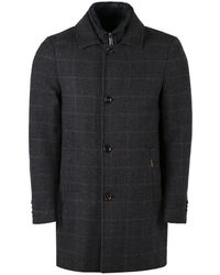Moorer - Houndstooth Woll-Peacoat Mit Abnehmbarem Futter - Lyst