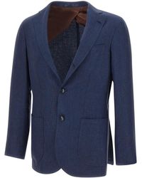Barba Napoli - Jassen ,Blauw ,Wol Jimmy Blazer - Lyst