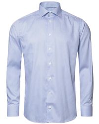 Eton - Blau & weiß gestreiftes slim fit hemd - Lyst