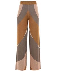 Akep - Broeken ,Veelkleurig ,Katoen Jacquard Waves Pants - Lyst