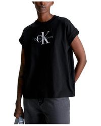 Calvin Klein - Modern Relaxed T-Shirt Met Iconisch Logo - Lyst