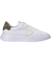 Philippe Model - Weiße low sneakers mit obermaterial aus kalbsleder - Lyst