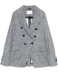 Circolo 1901 - Jassen ,Blauw ,Katoen Double-Breasted Jas Met Amerikaanse Stijl - Lyst