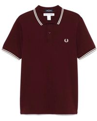 Comme des Garçons - Tops ,Rood ,Katoen Bordeaux Polo Shirt Met Logo Borduursel - Lyst