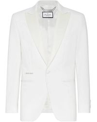 Philipp Plein - Jassen ,Wit ,Wol Light Wool Blazer Lord Fit - Lyst