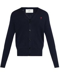 Ami Paris - Truien & Vesten ,Blauw ,Wol Ami De Coeur Cardigan - Lyst