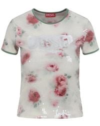 DIESEL - Tops ,Veelkleurig ,Polyester T-Unkyel T-Shirt - Lyst
