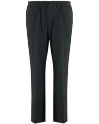 Ami Paris - Broeken ,Zwart ,Wol Wollen Broek Met Elastische Taille - Lyst