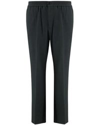 Ami Paris - Broeken ,Zwart ,Wol Wollen Broek Met Elastische Taille - Lyst
