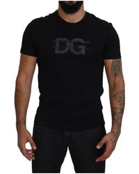 Dolce & Gabbana - Schwarzes logo crew neck t-shirt - Lyst