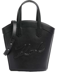 Karl Lagerfeld - Borsa a tracolla in pelle signature - Lyst