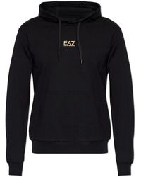 EA7 - Core Identity Cotton Hooded Sweatshirt - Lyst