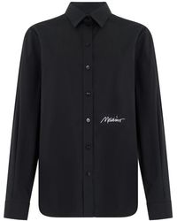 Moschino - Overhemden ,Zwart ,Katoen Shirt Met Lange Mouwen En Kraag - Lyst