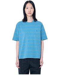 Jil Sander - Gestreepte Katoenen Jersey T-Shirt - Lyst