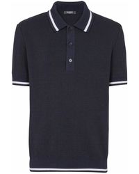Balmain - Truien & Vesten ,Blauw ,Wol Monograed Erino Wol Polo Shirt - Lyst