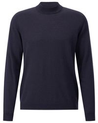 Roberto Collina - Truien & Vesten ,Blauw ,Wol Klassieke Wollen Trui Met Opstaande Kraag - Lyst