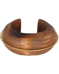 Balmain - Zodiaque cuff bracelet in wood and brass - Lyst