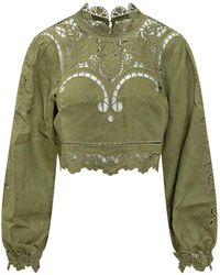 FARM Rio - Cropped Richelieu Blouse - Lyst