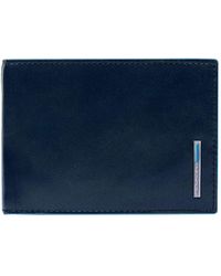 Piquadro - Blauer Square Herren Geldbeutel Mit Dokumentenhalter - Lyst