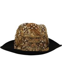 Dolce & Gabbana - Cappello fedora con cristalli rhinestone dorati - Lyst