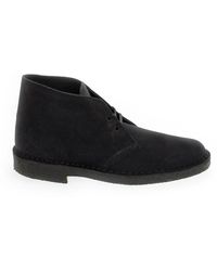 Clarks - Marineblaue Wildlederstiefel mit Schnürsenkeln - Lyst