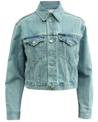 Calvin Klein Cropped Denim Jacket - Blauw