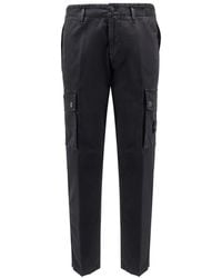 Stone Island - Zwarte Cargo Katoenen Broek - Lyst