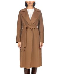 Max Mara - Jassen ,Bruin ,Wol Cles Coat - Lyst